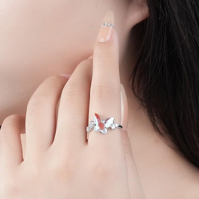 指輪 リング レディース フリーサイズ 蝶モチーフ シルバー925 個性的 バタフライ 高級感を演出 |  | 01