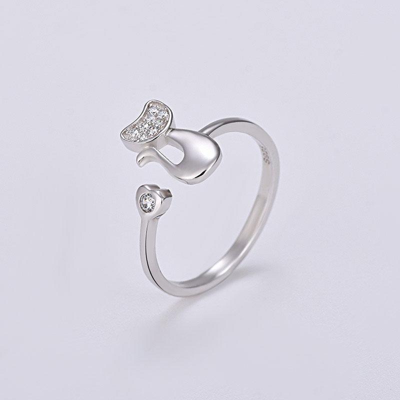 指輪 レディース 猫 シルバー925 猫モチーフ フリーサイズ |  | 03