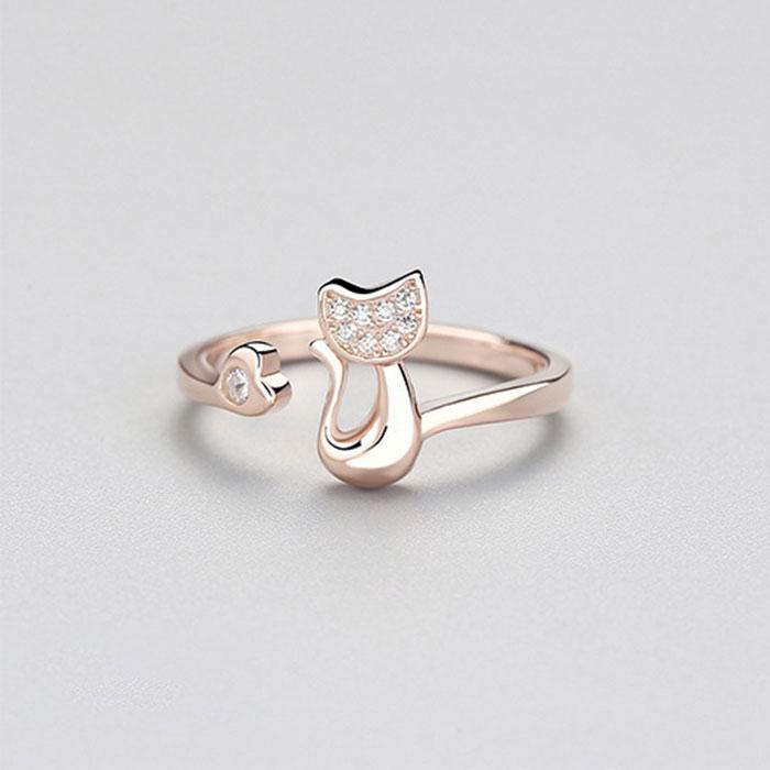 指輪 レディース 猫 シルバー925 猫モチーフ フリーサイズ |  | 04