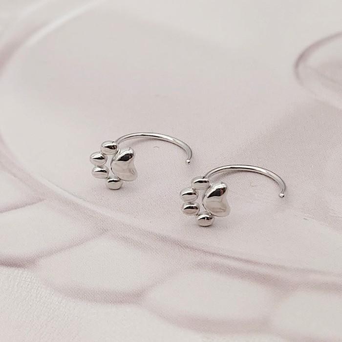 ピアス 猫 シルバー925 シンプル 可愛い 猫モチーフ 肉球 シルバー |  | 03