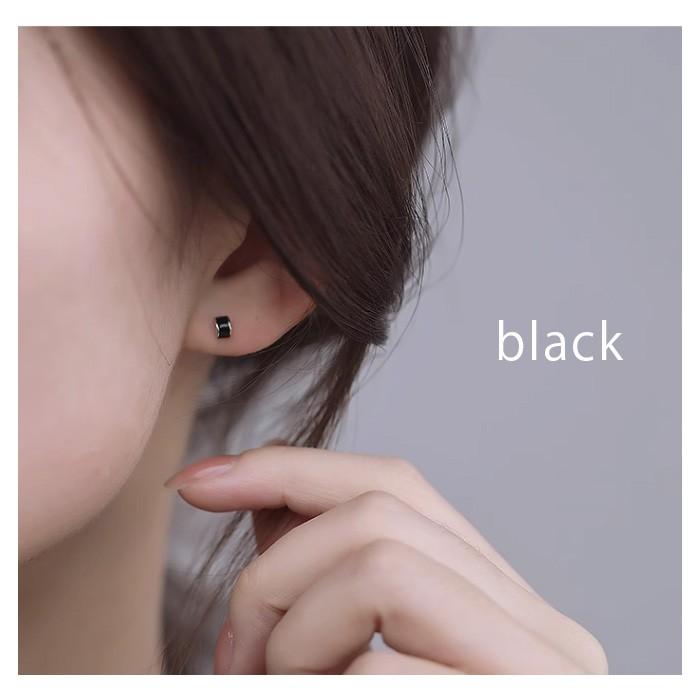 ピアス シンプル 小ぶり シルバー925 レディース メンズ プレゼント ブラック ホワイト |  | 02
