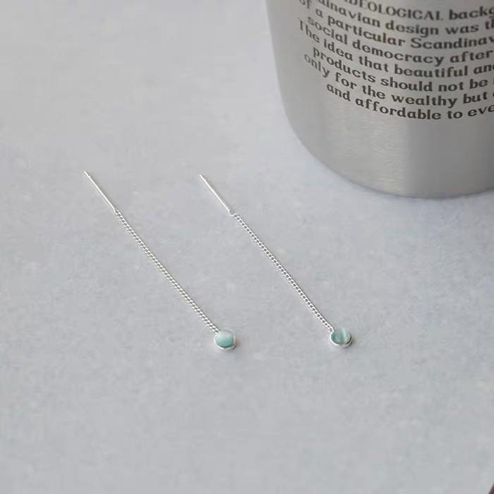 ピアス レディース 揺れる キャッツアイ シルバー925 アメリカンピアス ブルー シンプル catseye 猫目石 |  | 03