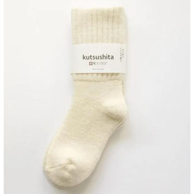 ガラ紡 靴下 日本製 レディース コットン製 ガラ紡のくつろぎ靴下 蒸れにくい 冷え対策 23-27cm 益久染織研究所 | 