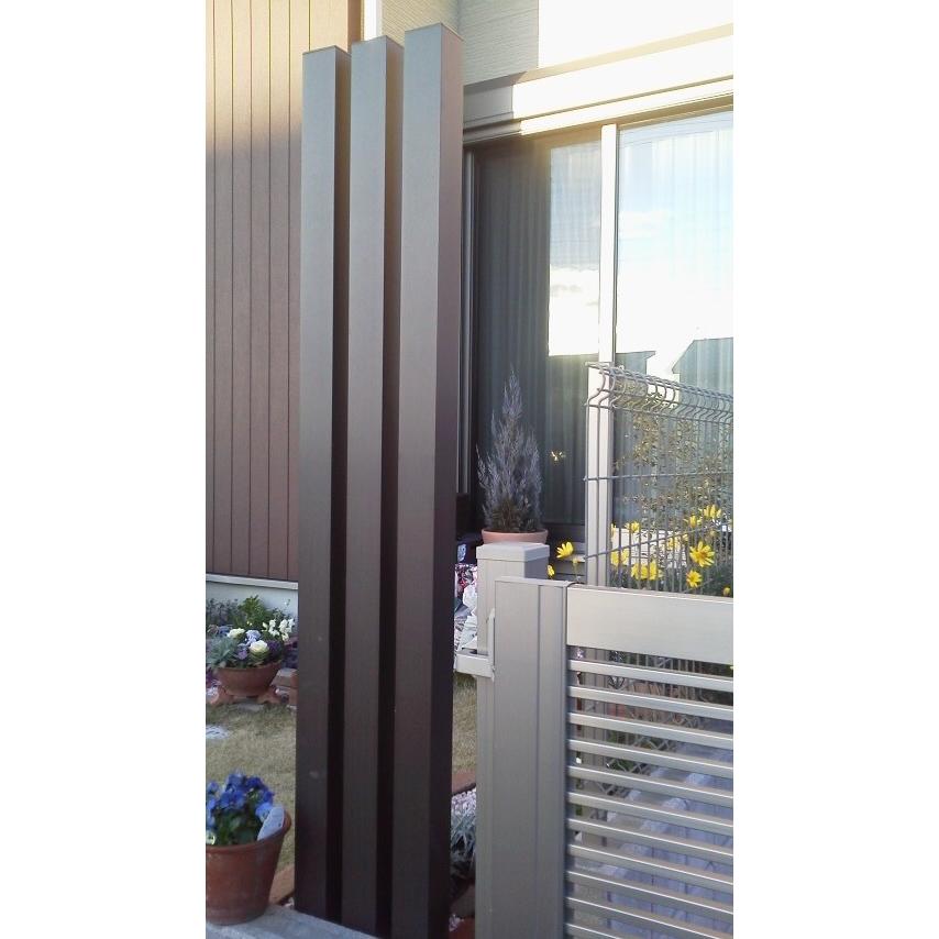 アルミ角柱 木目調 90角L2825mm 厚み1.3mm ダーク キャップ1個付 支柱