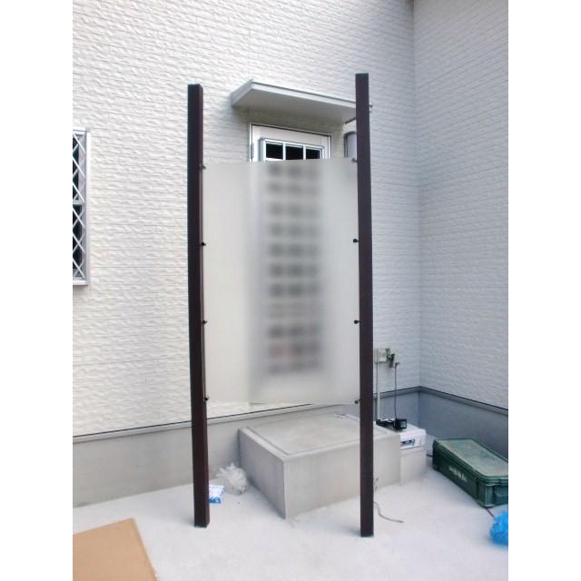 アルミ角柱 木目調 75角L1833mm 厚み1.3mm ダーク キャップ1個付