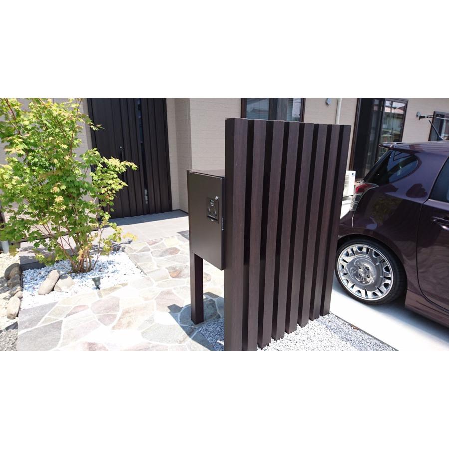 アルミ角柱 木目調 75角L1200mm 厚み1.3mm ダーク キャップ1個付