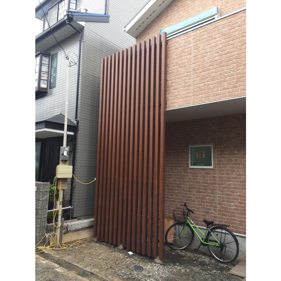 アルミ角柱 木目調 75角L2825mm 厚み1.3mm チーク キャップ1個付