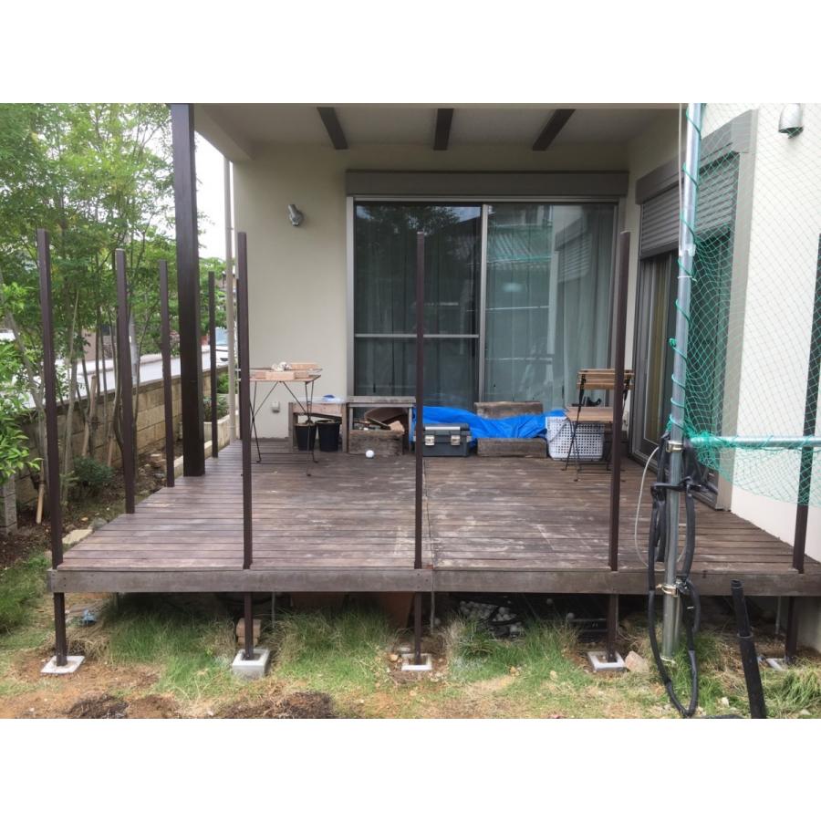 アルミ角柱 木目調 柱材 30X40XL1200mm 厚み1.8mm ダーク 格子