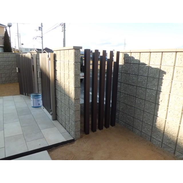 アルミ角柱 木目調 75角L5650mm 厚み1.3mm ダーク キャップ1個付