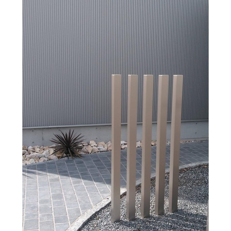 木目調 アルミ75角柱 角パイプ 4本キャップ付セット 木目調角パイプ『75角柱 キャップ1個付（チーク）』 アイエスアイ