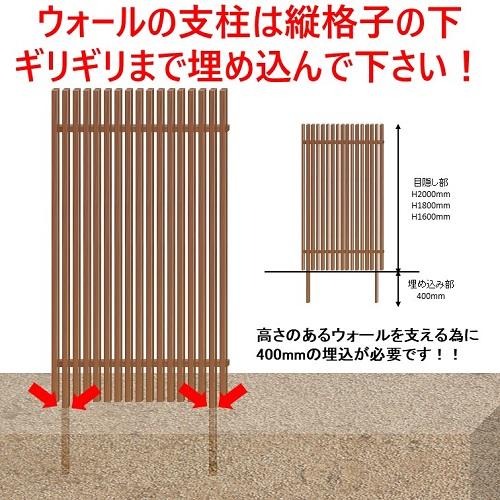 アルミウォール 目隠し 木目調 H00ウォール 格子ウッド基本タイプ 高さ2ｍ 幅1ｍ Wk 00 アイエスアイサービス 通販 Yahoo ショッピング