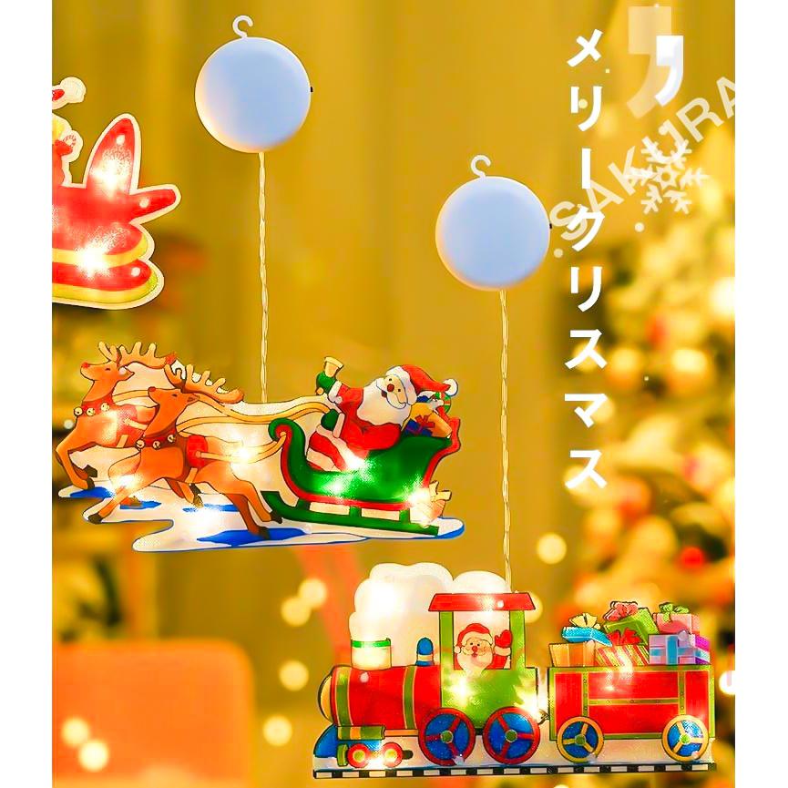 イルミネーションライト クリスマス サンタクロース 雪だるま 飾り 電飾 吸盤式 壁掛け パーティー 電池式 屋内 可愛い 雰囲気 電球色 パーティー 部屋｜isra-store｜04