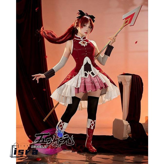 佐倉杏子　フルセット　コスプレ 五次元 魔法少女まどか☆マギカ コスプレ 佐倉杏子 衣装 ※ウィッグ 靴