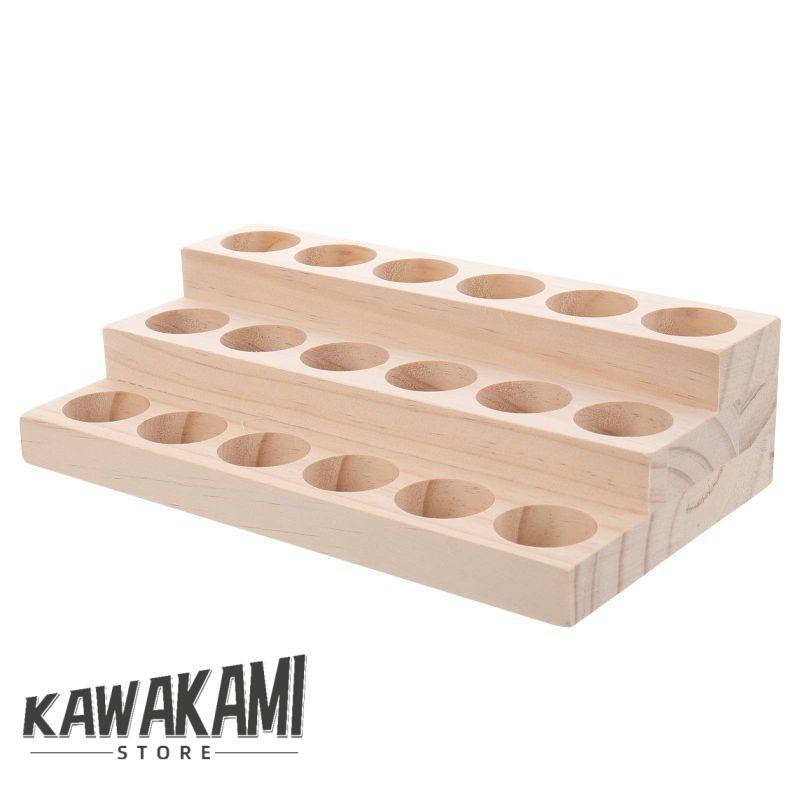 アロマ収納箱　3段 エッセンシャルオイル 収納ケース ディスプレイボックス 木製 3層 18本