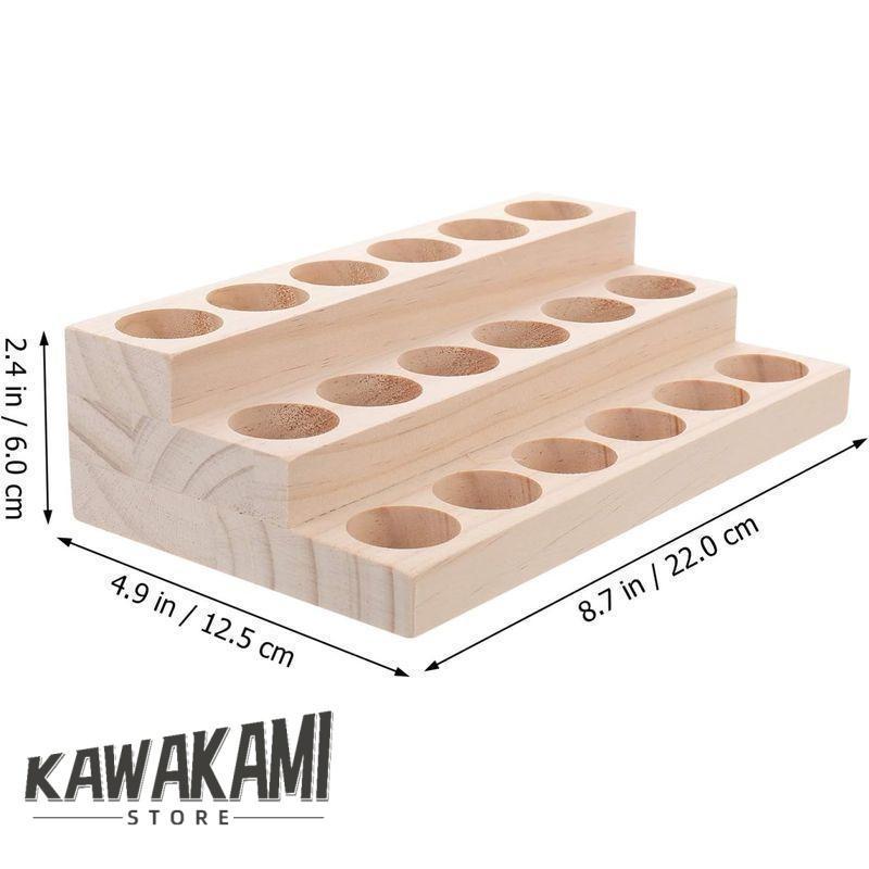 エッセンシャルオイル 収納ケース ディスプレイボックス 木製 3層 18本