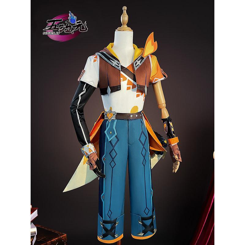 五次元 原神 コスプレ ベネット 燃えろ！らくがき大冒険 新スキン 衣装