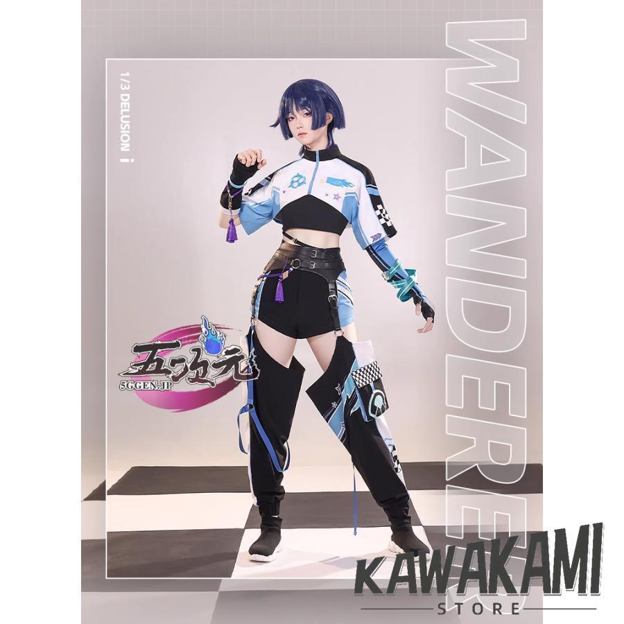 原神 三分妄想 スカラマシュ 放浪者コスプレ Mサイズ 靴 ウイッグ付き 即納 三分妄想 原神 コスプレ スカラマシュ 放浪者 コスプレ 衣装