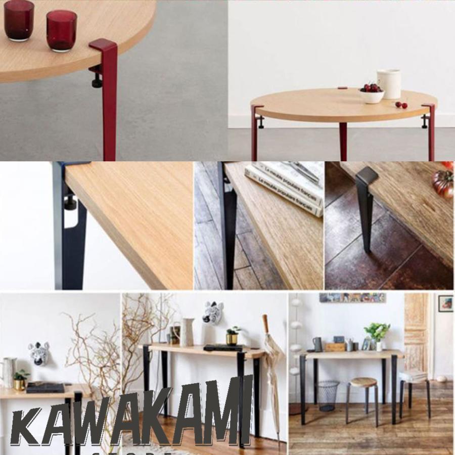 4本セット家具 テーブル脚 金属製の家具の脚，調節可能 ブラック DIY