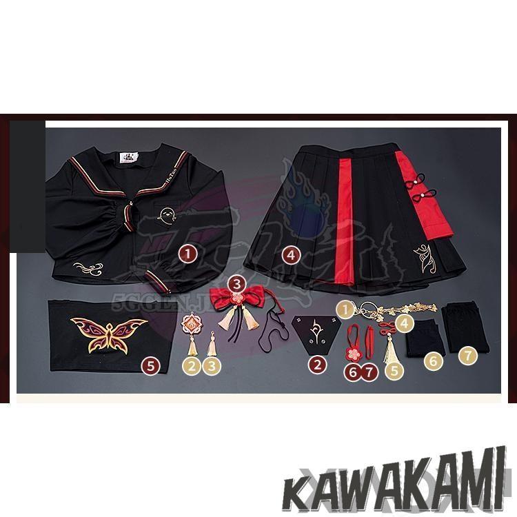 猫屋小舗　原神　胡桃風　セーラー服　二次創作　コスチューム　※ウィッグ　追加可_11