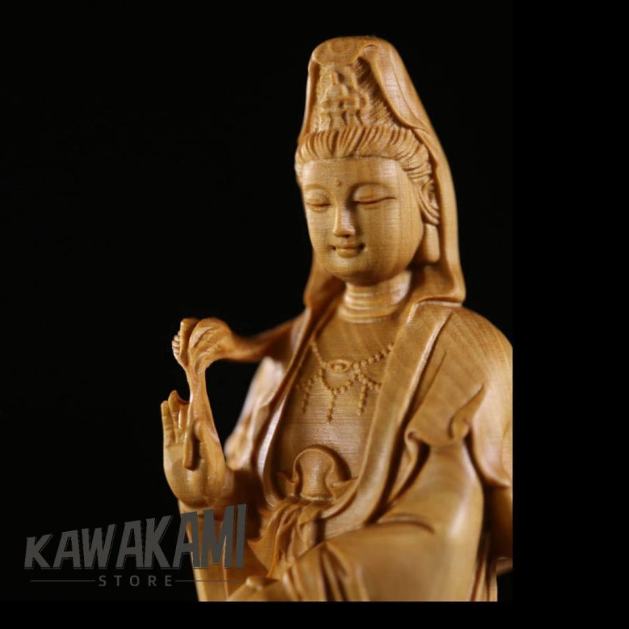 風水 龍上観音 観音像 龍乗観音 龍観音 木彫り 仏壇仏像 祈る 厄除け 高級天然ツゲ木彫り 観音菩薩立像 観音像彫刻 ツゲ 龍神 騎龍観音 菩薩像 仏像 置物 開運_1
