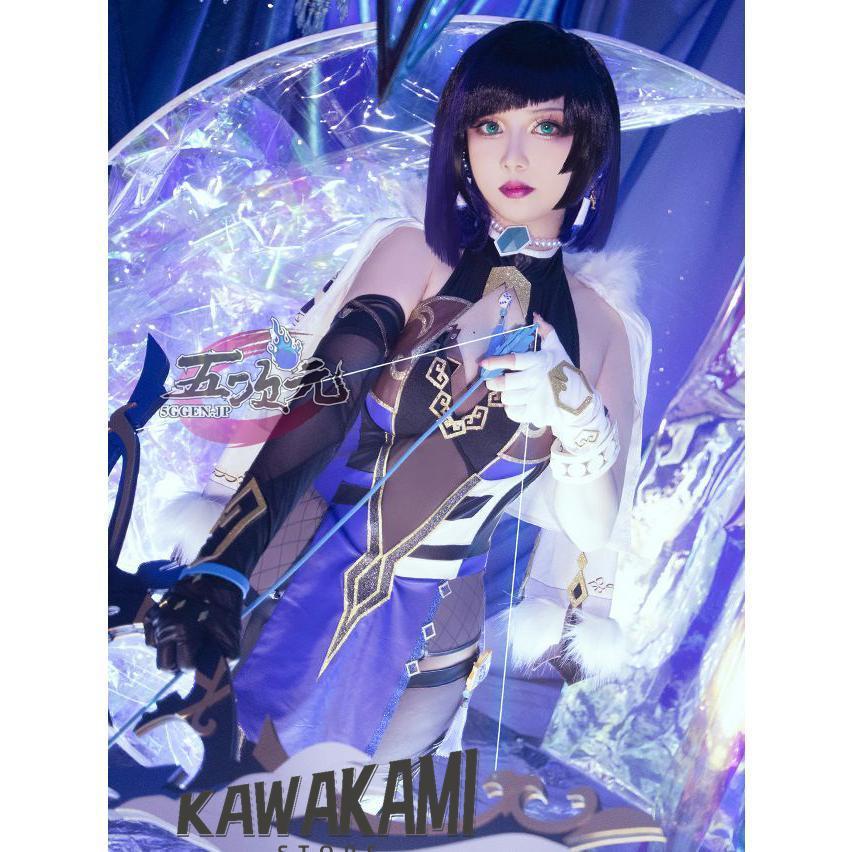 猫と三丁目 原神 コスプレ 夜蘭 イェラン 衣装 ※ウィッグ 靴 武器 追加