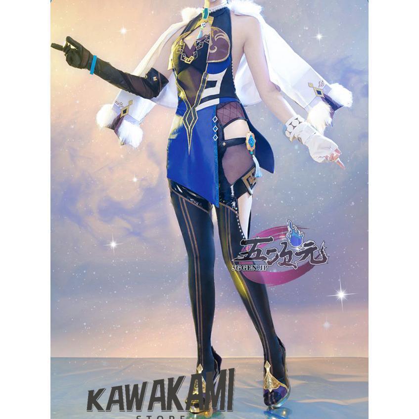 猫と三丁目 原神 コスプレ 夜蘭 イェラン 衣装 ※ウィッグ 靴 武器 追加