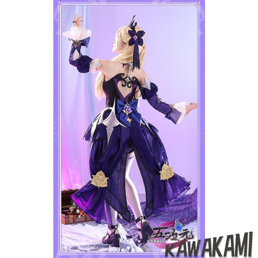 三分妄想　原神　フィッシュル　新スキン　極夜真夢　衣装＋ウィッグ　L 三分妄想 原神 コスプレ フィッシュル 新スキン 極夜真夢 衣装