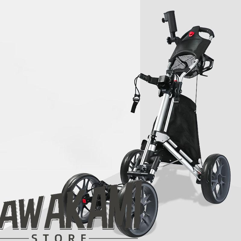 ゴルフカート折りたたみプッシュプルゴルフ用カート4輪ゴルフプッシュカートプッシュプルゴルフカート錦軽量ゴルフトロリーハンドブレーキドリンクホルダー 新ゴルフカートプッシュプルゴルフ用カート4輪折りたたみ式ゴルフ