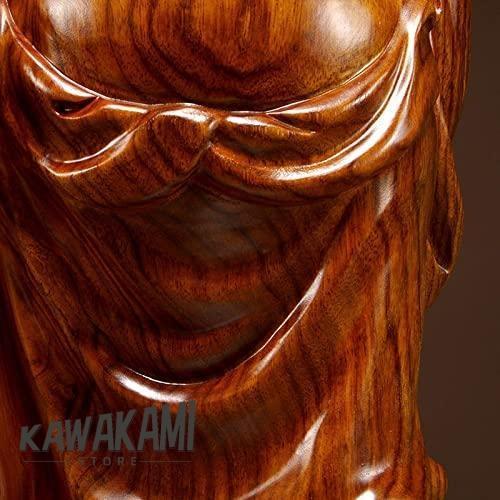 仏像 木彫り 七福神 布袋 様 布袋さんの置物 木像 木製フィギュア 黄