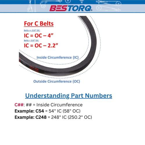 ★日本の職人技★ BESTORQ C151 Vベルト、クラシックラップゴムX3 Vベルト、ブラック、155外周×87幅×57高さ、 (1本パック)