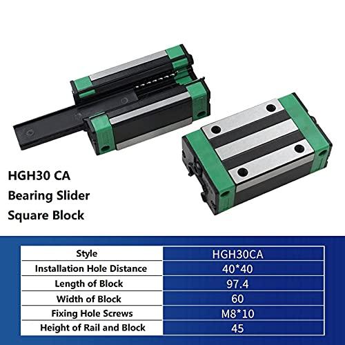 超人気新品 Mssoom Square Linear Guideway Rail HGH30-71.65 inch/1820 mm+2本HGH 30-CA Square Typeベアリングキャリッジスライダーブロック、CNCマシンおよびDIYプロ