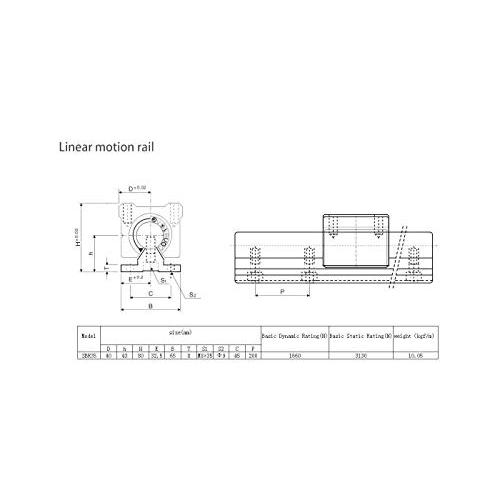 Mssoom Linear Rail Shaft GuideとLinear Bearing Slide Block、SBR35