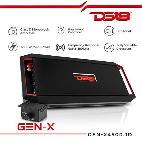 最新作特価 DS18 GEN-X4500.1カーオーディオアンプ1チャンネルクラスD 4500 W Max Monoblock Amp-Bass Remote Knob付属-軽量設計-高効率 (リニューアル)