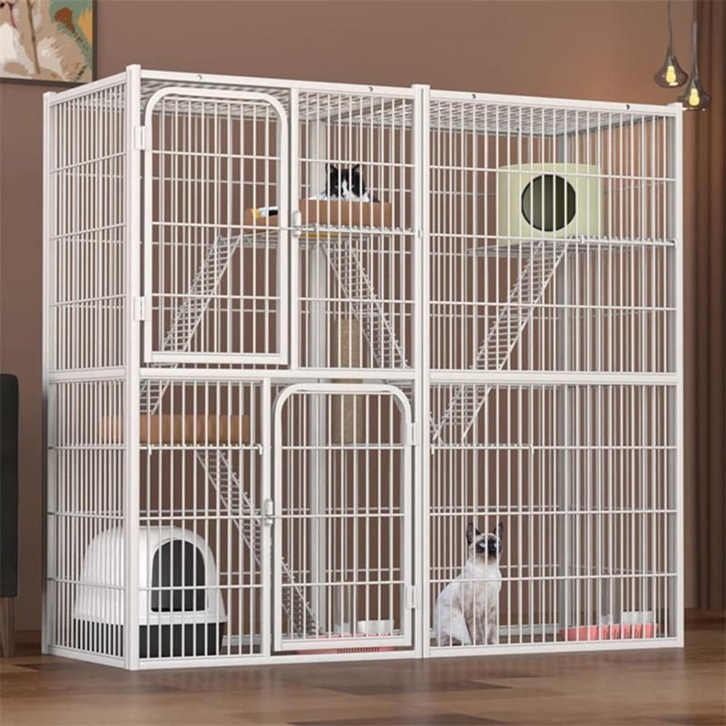 「人气商品」 猫ケージ 3段 142*54*130CM キャットケージ 丈夫なうさぎの檻 大型 キャットケージ 小動物ケージ スチール 広々 キャットハウス 【NA7782174762】(27559円)