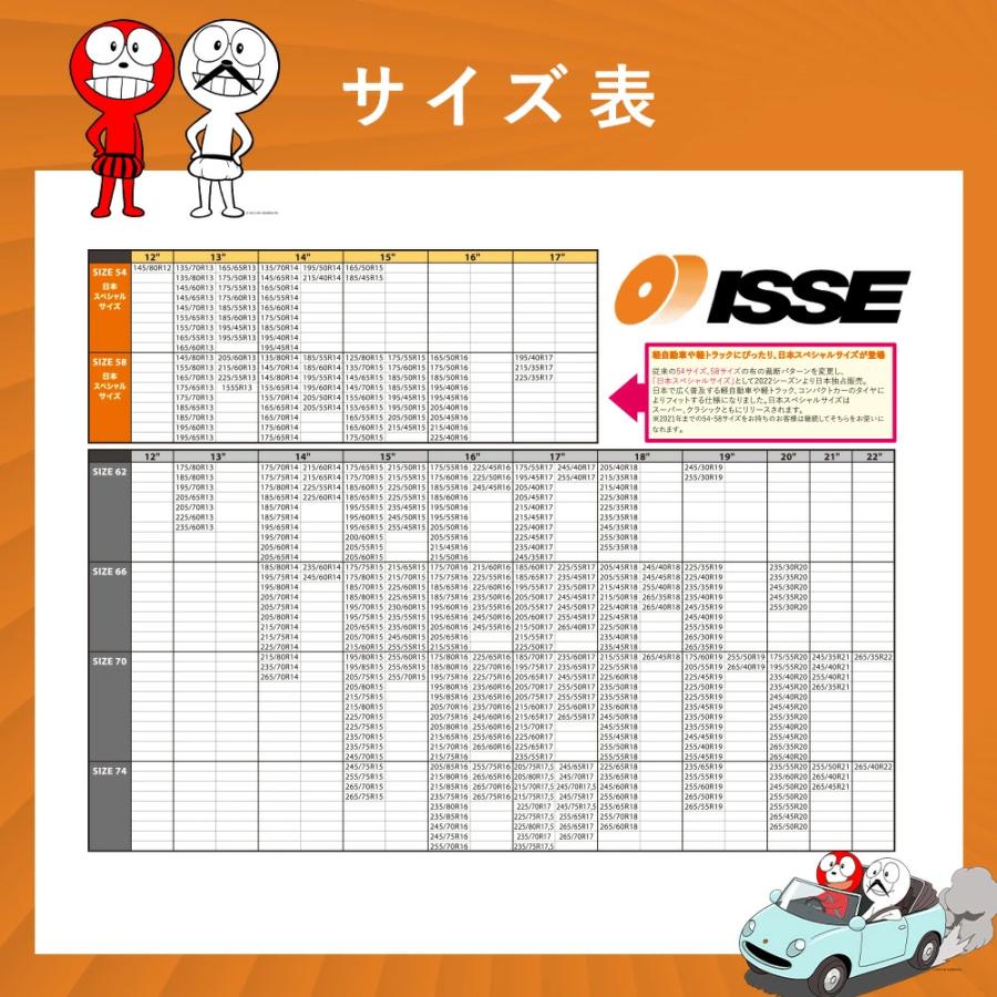 ISSE（イッセ） 布製 タイヤチェーン 布チェーン スノーソックス