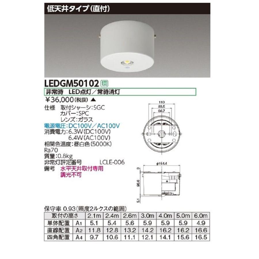 LED非常灯 電源別置形 一般形 低天井用(~3m) 45形 直付(箱潰れ有