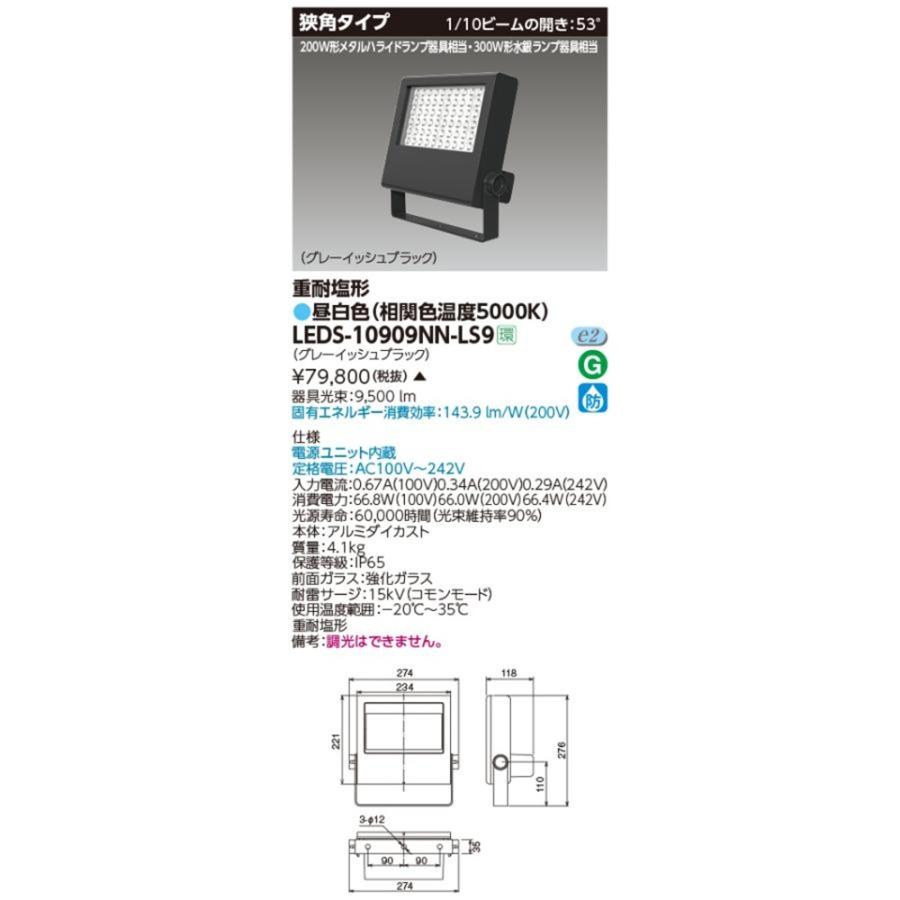 ＬＥＤ投光器 5000K 電源ユニット内蔵 グレーイッシュブラック LEDS-10909NN-LS9 LED投光器 5000K 電源ユニット内蔵 グレーイッシュブラック LEDS