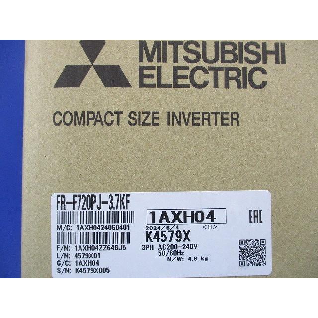簡単小形インバータ 適用モータ容量3.7KW フィルタパック有 FR-F720PJ