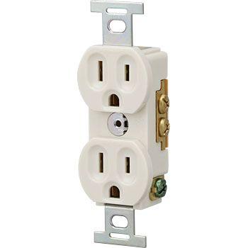 コンセント 接地15A埋込ダブルコンセント 125V クリ-ム WF3003E : 電材センタ一成