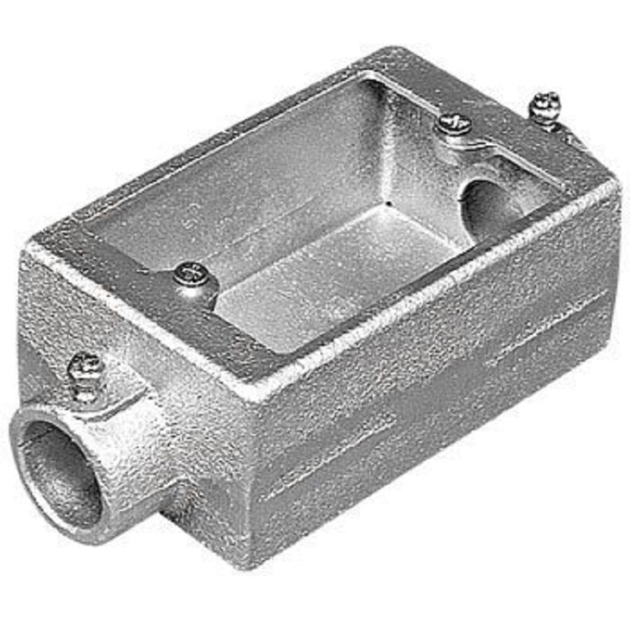 ねじなしTC露出スイッチボックス 厚鋼用 HDZ 溶融亜鉛めっき 2方出 1個