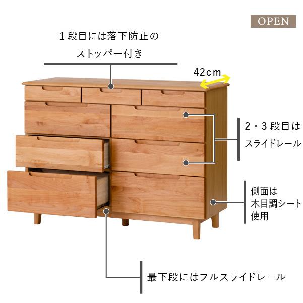 一生紀（ISSEIKI） 4段 チェスト タンス 洋服 衣類 収納 木製 天然木