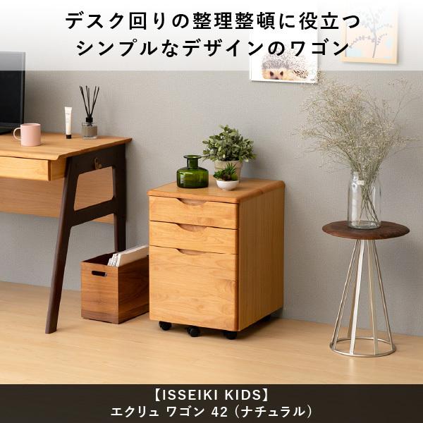 一生紀（ISSEIKI） ワゴン 収納 デスク キャスター 木製 学習机