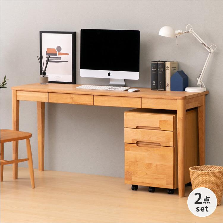 一生紀（ISSEIKI） 【セット商品】 机 ワゴン 学習机 2点セット セット
