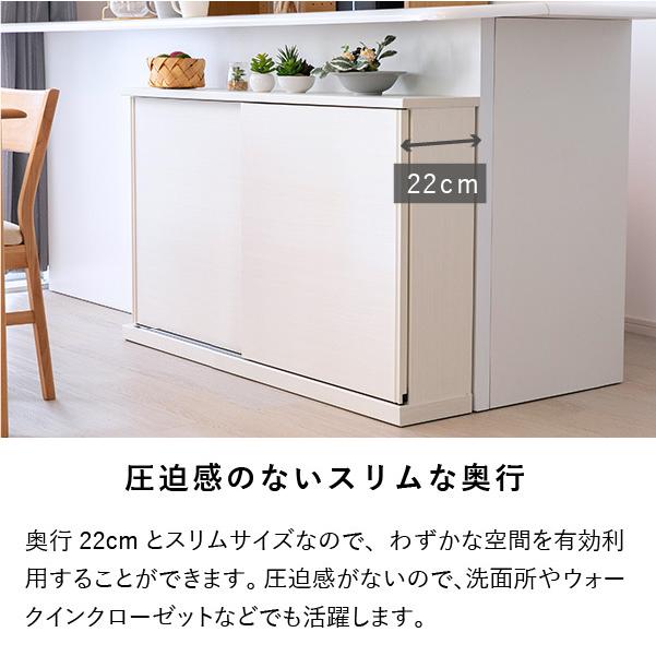 カウンター下収納 キャビネット キッチン収納 食器棚 白 Wi-Fi 引き戸 幅120 薄型 ニーベ WH ISSEIKI【5/25 ポイント10%UP!!】｜isseikifurnitureshop｜05