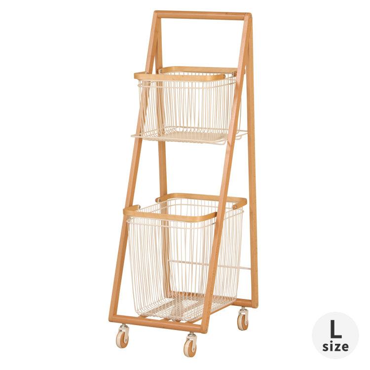 ワゴン キャリーバスケットワゴン 2段 ランドリーバスケット バスケット付きワゴン リヴ | 弘益