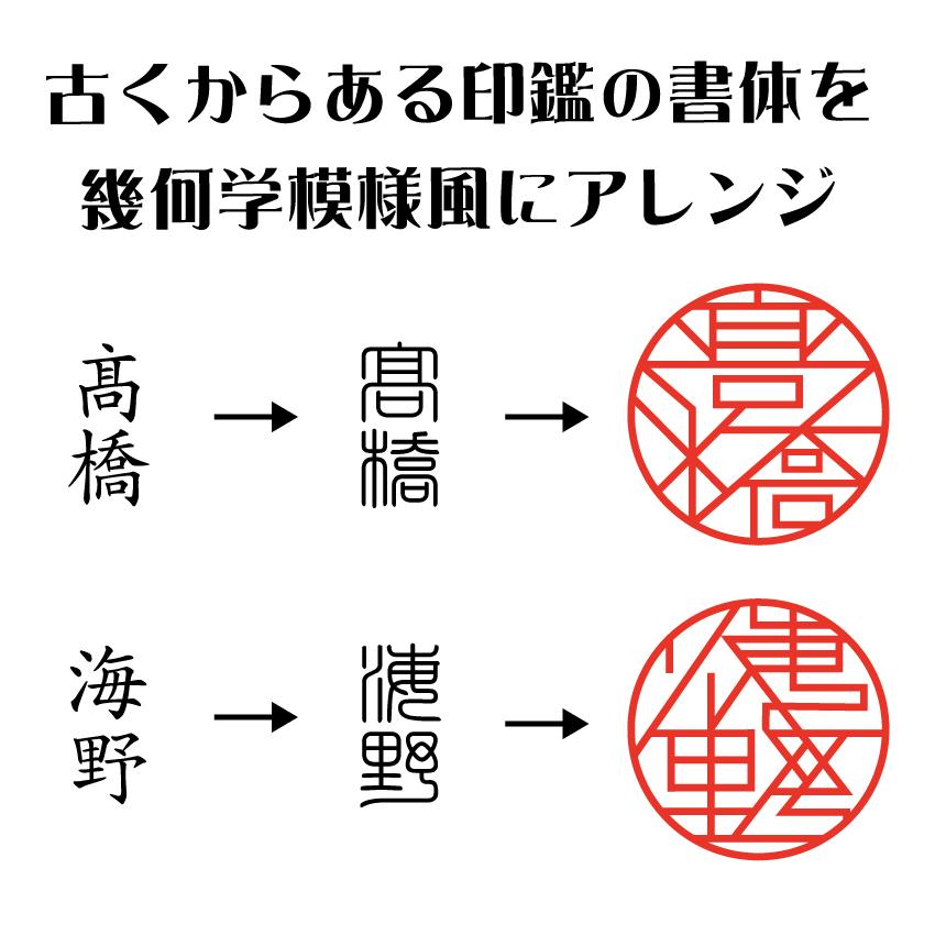 【送料無料】ハンコオーダー受付専用 個性的 ジオメトリック デザイン スタンプ シャチハタ ブラック11 印