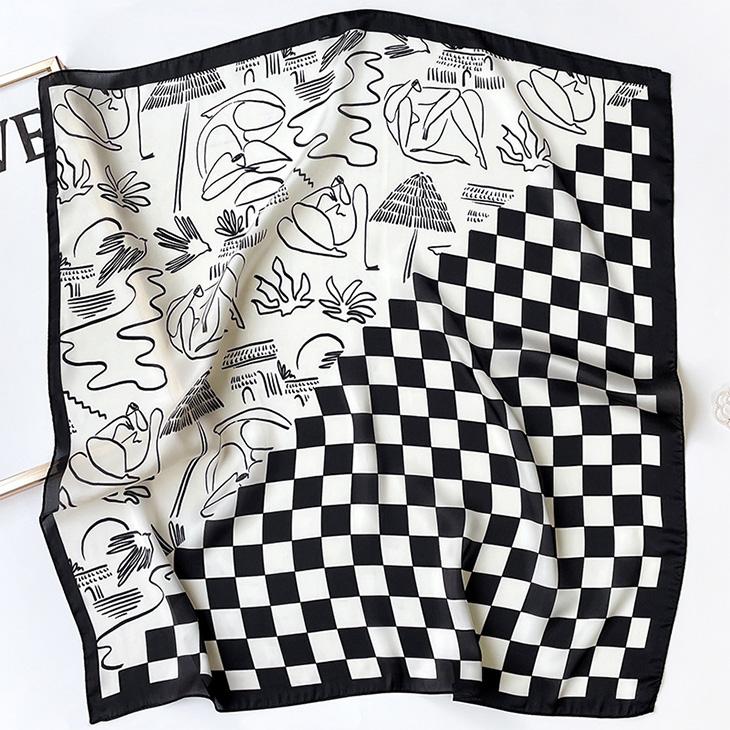 200円OFFクーポン】スカーフ レディース シルク タッチ 大判 春