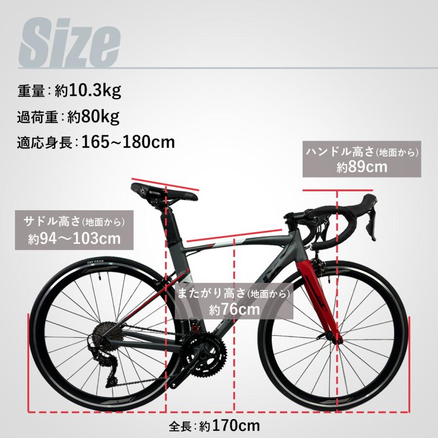 ロードバイク 自転車 SHIMANO105 22speed デュアルコントロールレバー カーボンフロントフォーク エアロフレーム TRINX SWIFT2.0｜isshoudou｜12