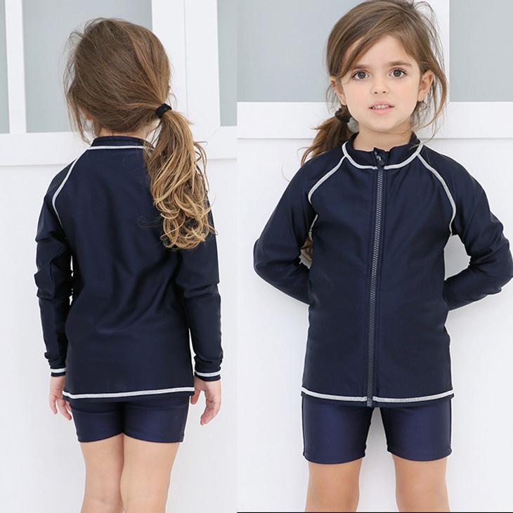 スクール水着 子供用水着 上下セット 日除け対策 名前タグ付き