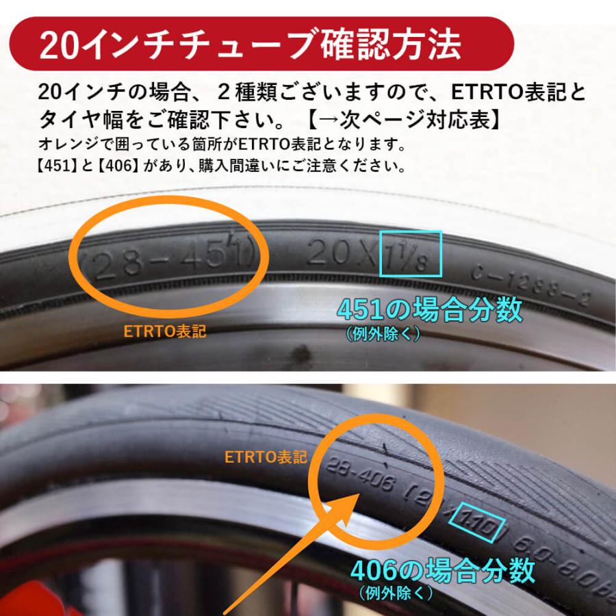 タイヤチューブ 700 650 20インチ 18インチ 16インチ 14インチ 12インチ ETRTO 406 451 米式 英式 仏式バルブ｜isshoudou｜03